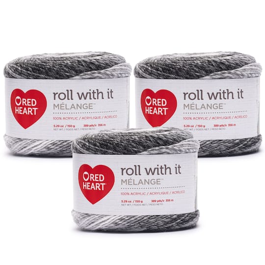 3 Pack Red Heart® Roll With It Melange™ Yarn
